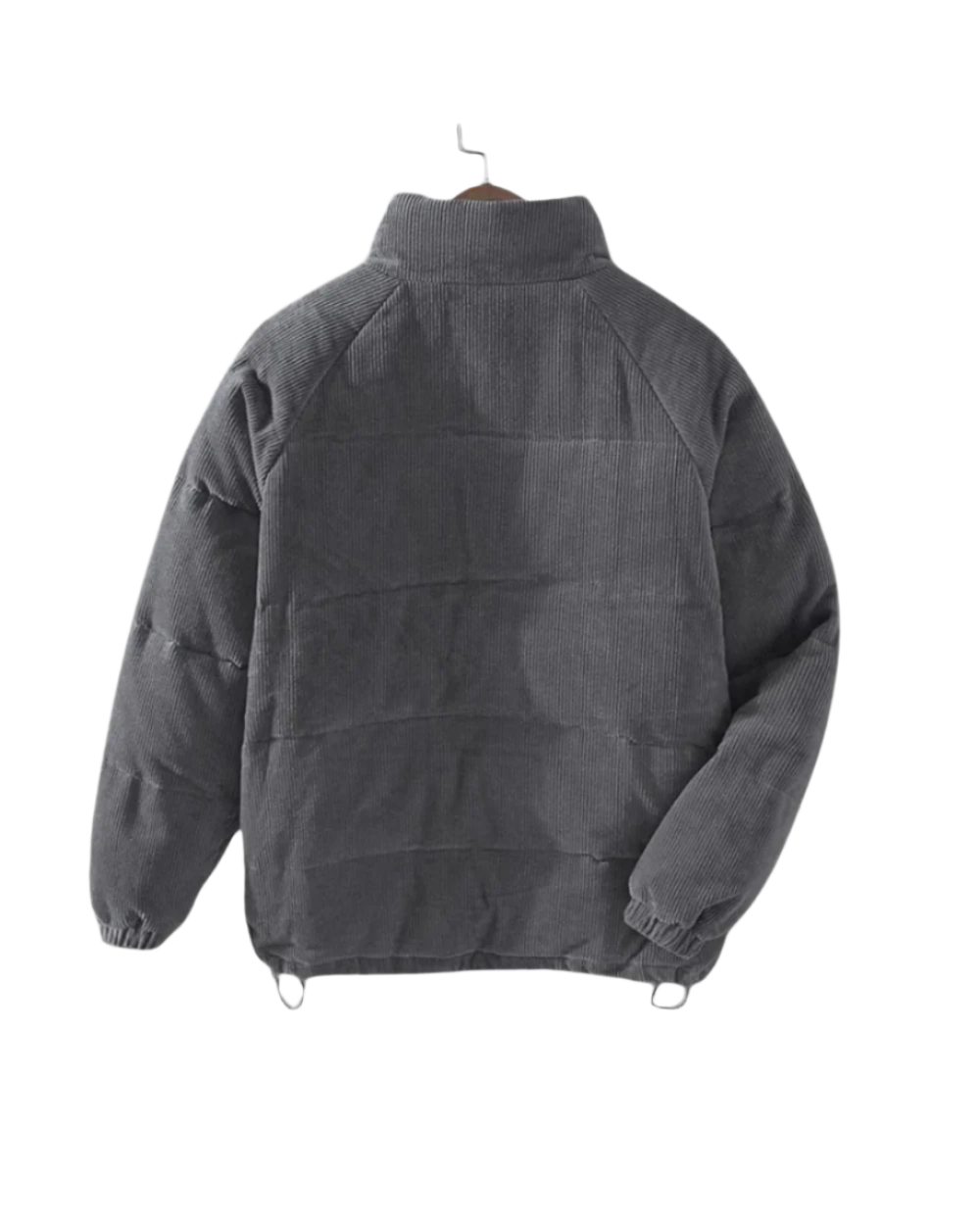 Blouson matelassé aspect velours côtelé noir