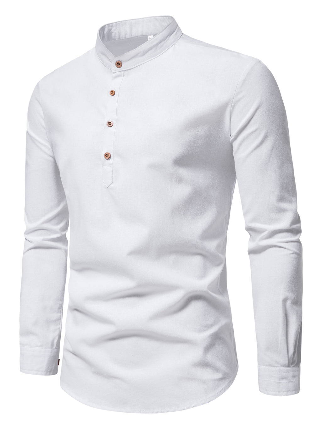 Chemise unie à col montant