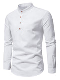 Chemise unie à col montant