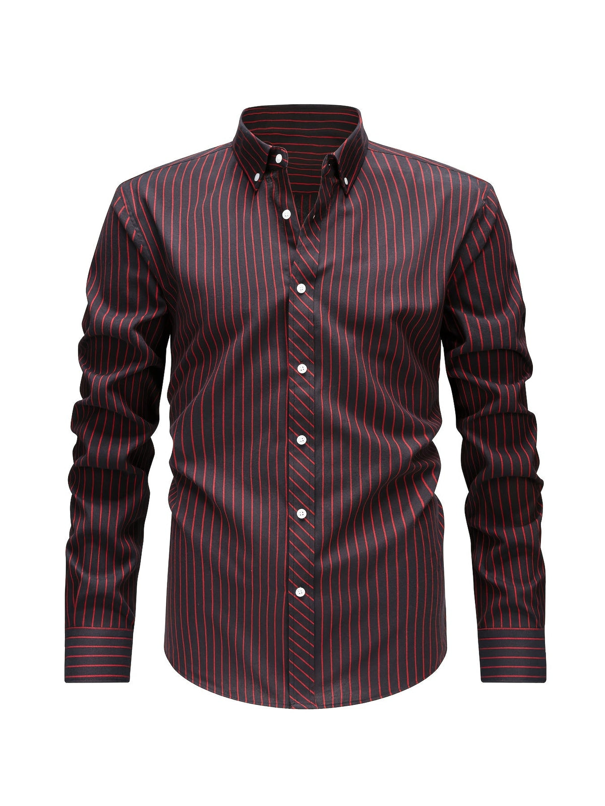 Chemise à rayures verticales manches longues