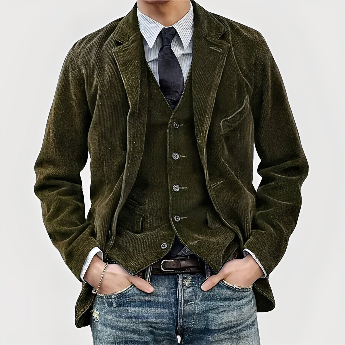 Veste et gilet vintage à la finition soignée pour le quotidien homme – Lamanon