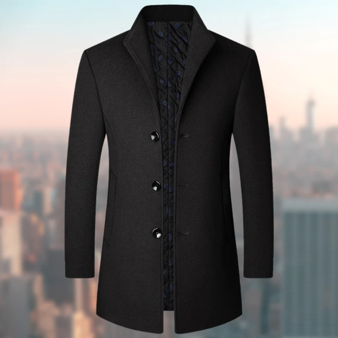 Manteau long d'hiver coupe structurée au style intemporel homme – Presbourg