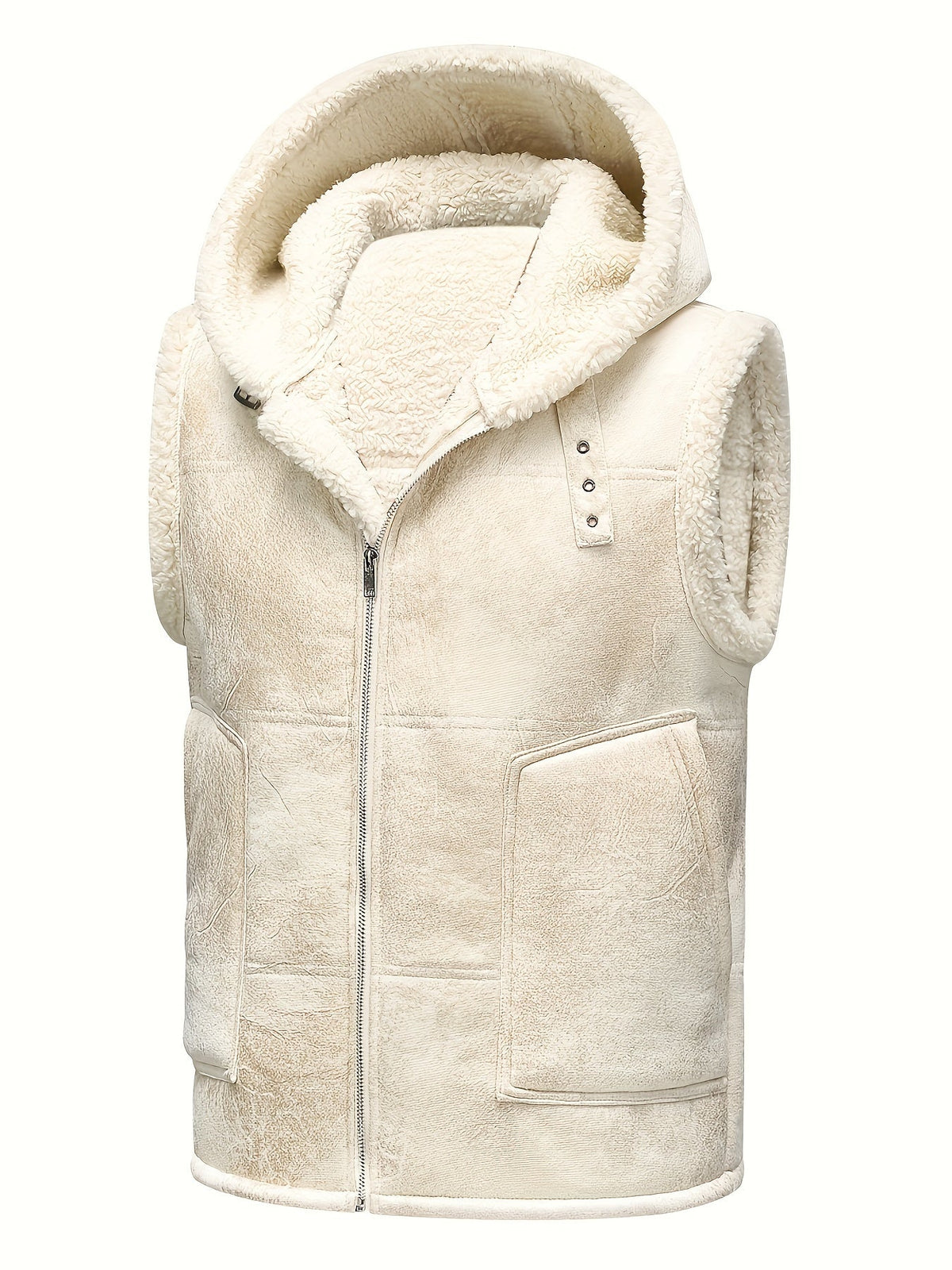 Gilet sans manches à capuche zippé