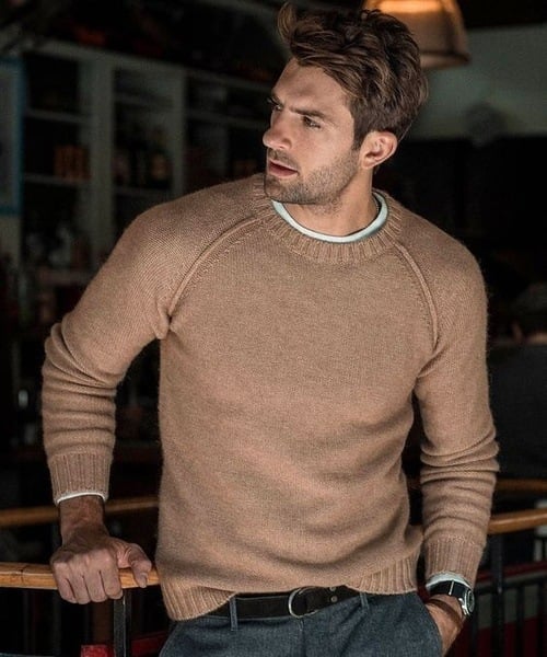 Pull en tricot doux décontracté pour le quotidien homme – Montgenèvre