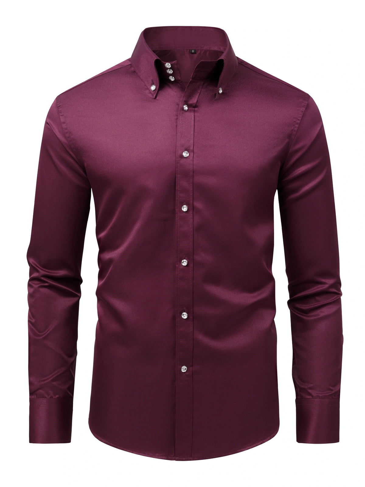 Chemise habillée unie à boutons décoratifs
