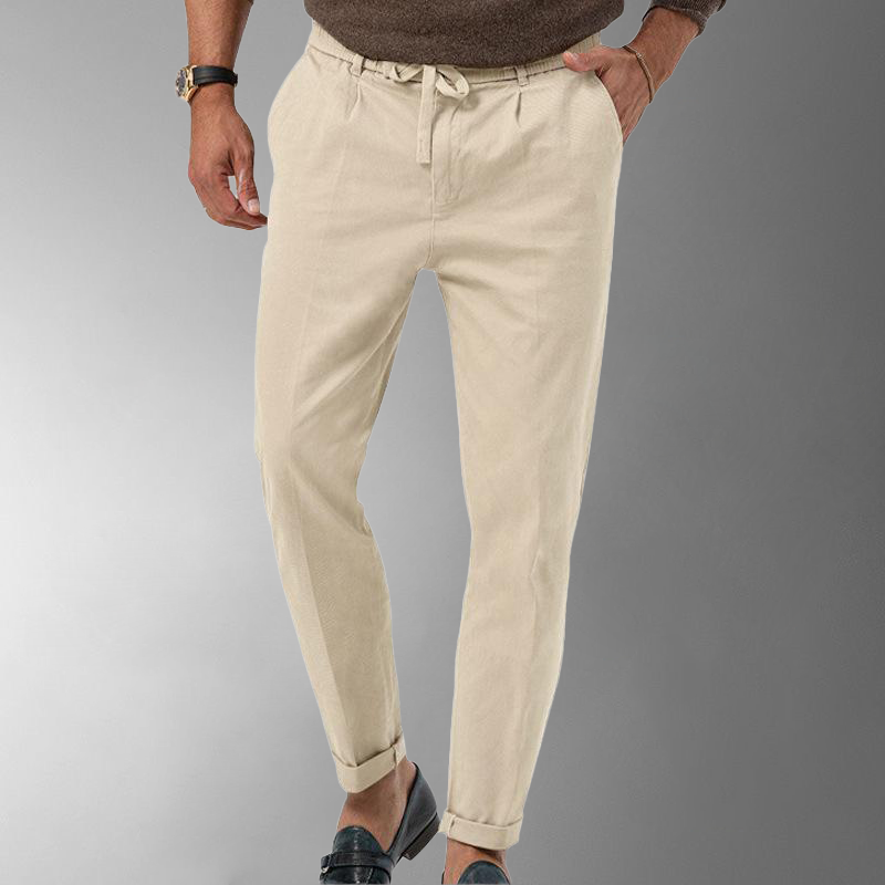 Pantalon d'été en lin coupe droite confort côtier sur mesure homme – Issigeac