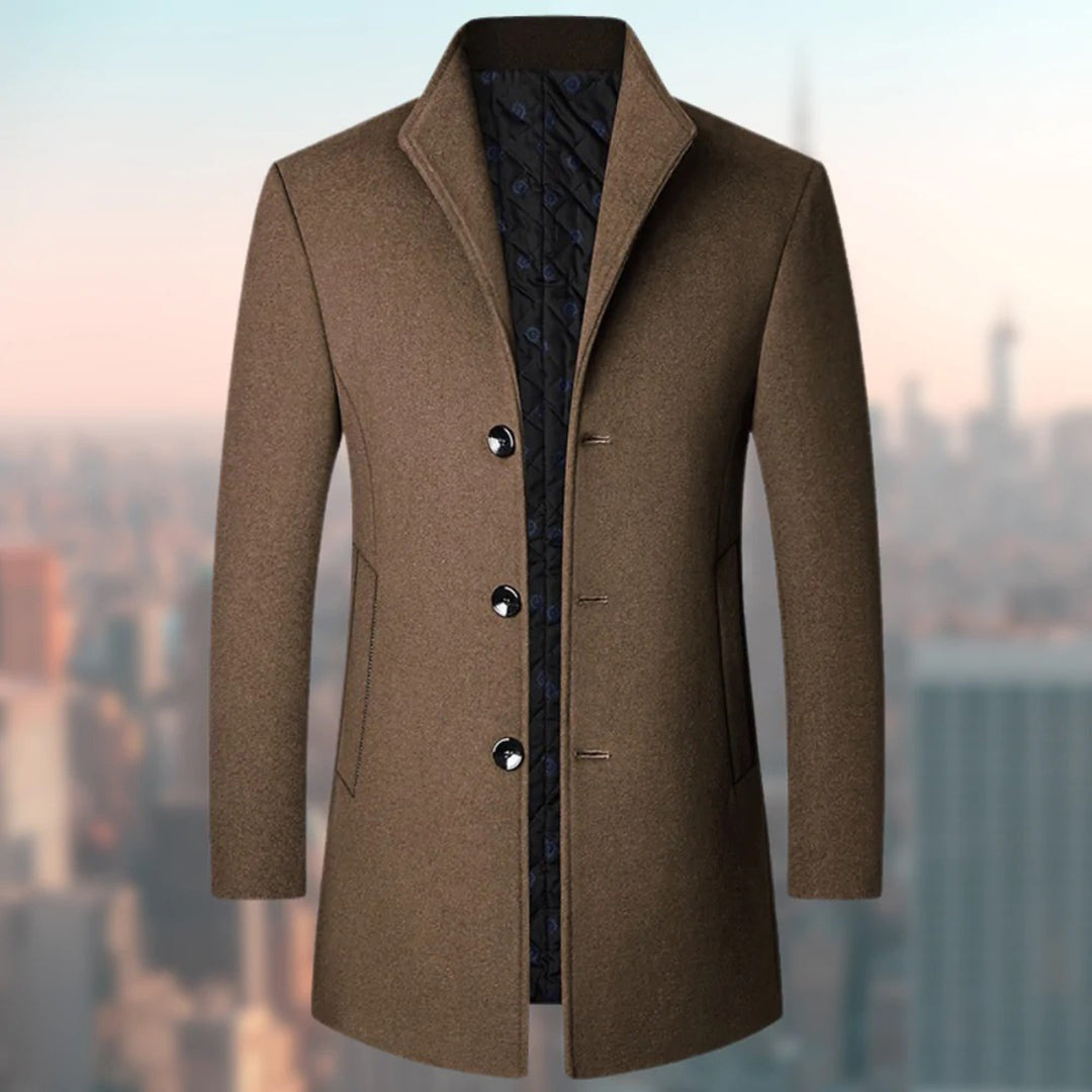 Manteau long d'hiver coupe structurée au style intemporel homme – Presbourg
