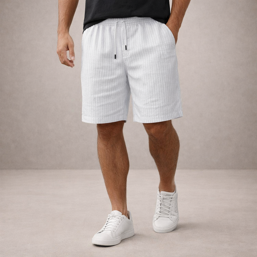 Short d'été en lin à cordon de serrage coupe décontractée homme – Cherbourg