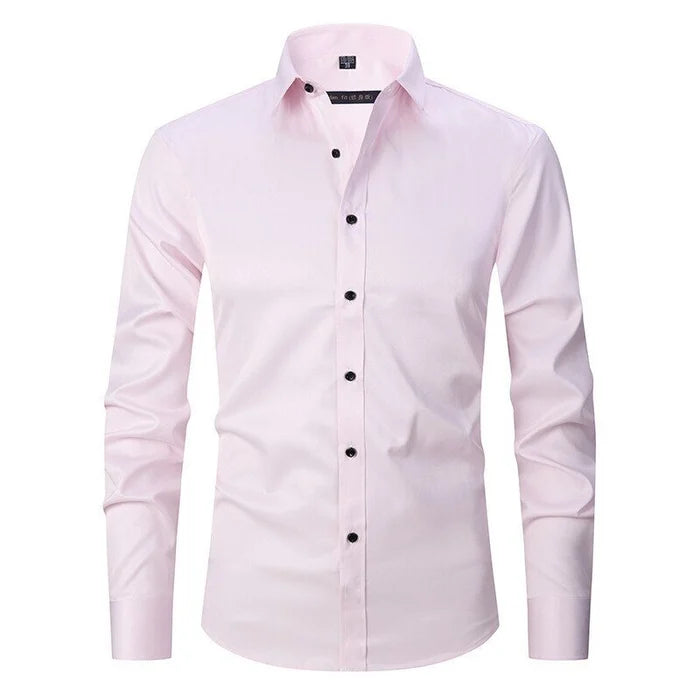 Chemise extensible manches longues homme Messine, coloris rose