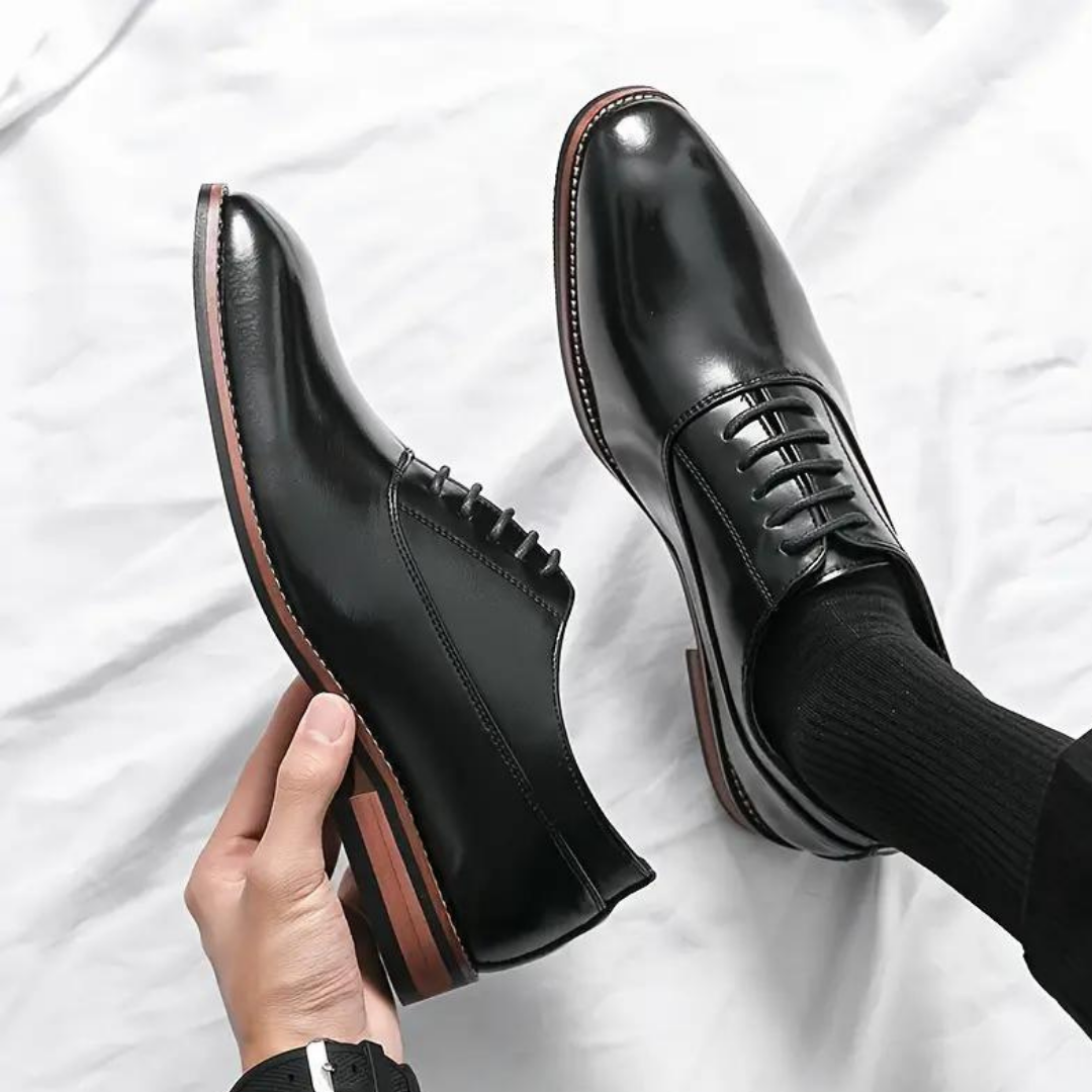 Chaussures formelles en cuir à talon bas silhouette élancée homme – Redon