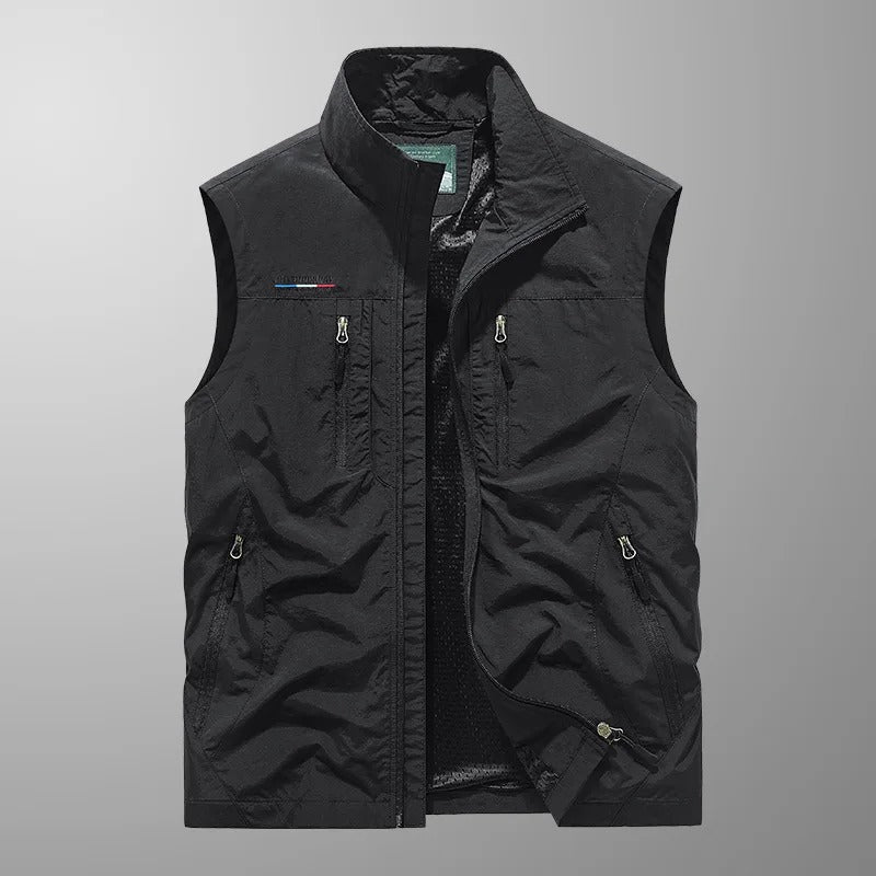 Gilet sans manches multipoches zippé