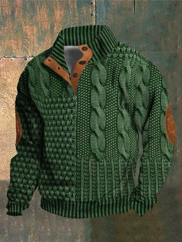 Pull en maille à motif chaud col rond coupe confortable homme – Roscoff