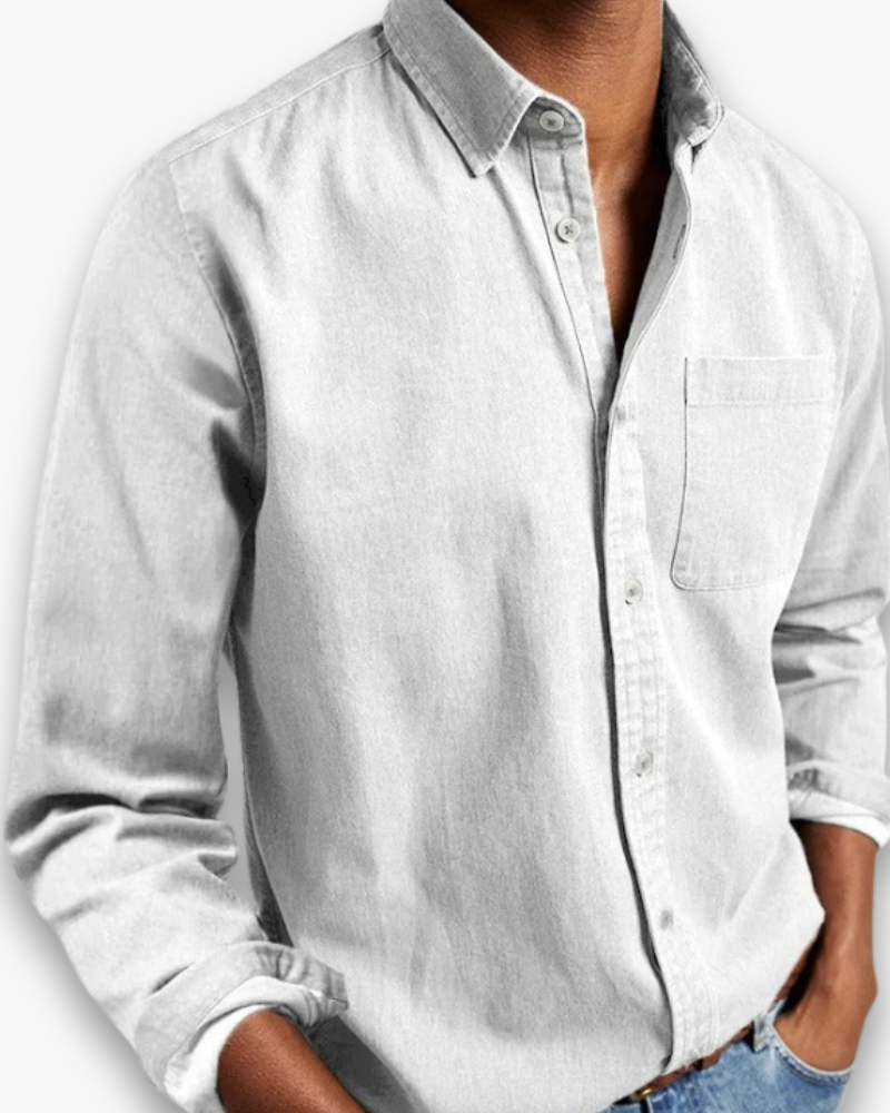 Chemise élégante polyvalente bureau week-end style chic intemporel homme – Blanc