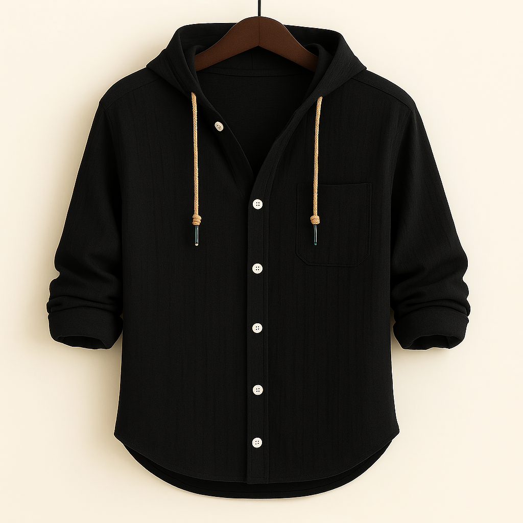 Chemise en coton doux à capuche coupe décontractée homme – Andernos