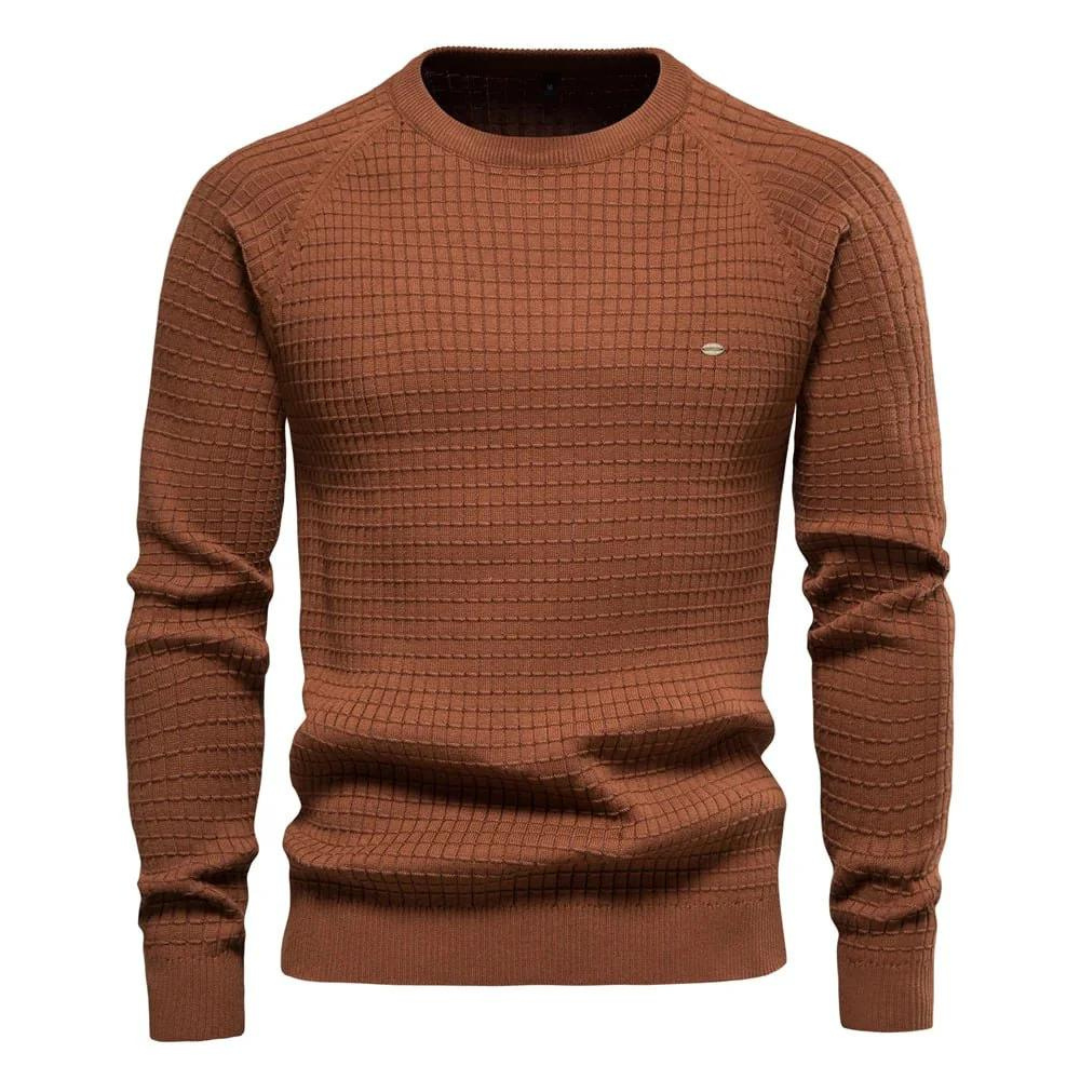Pull col rond classique coupe droite coupe intemporelle homme – Huelgoat