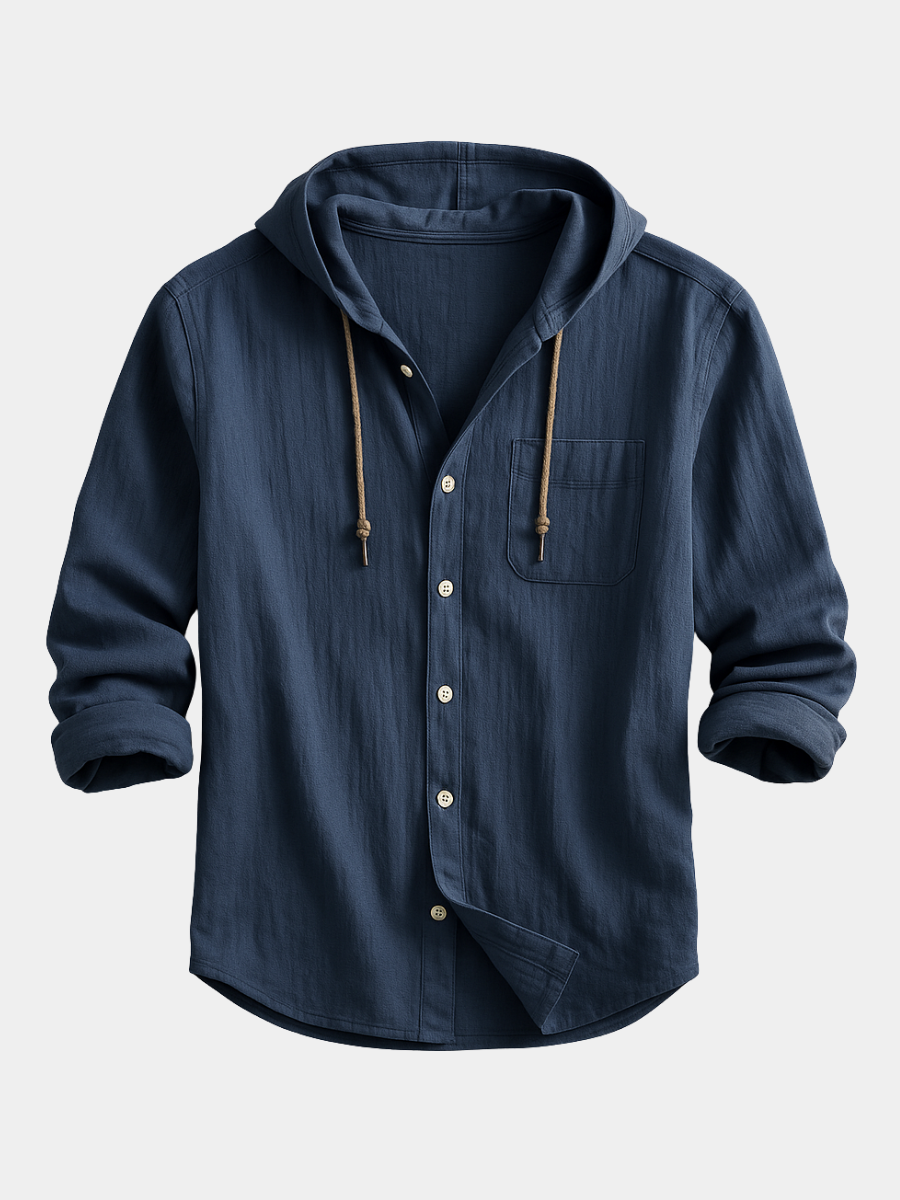 Chemise de luxe à capuche coupe raffinée au style intemporel homme – Terrasse