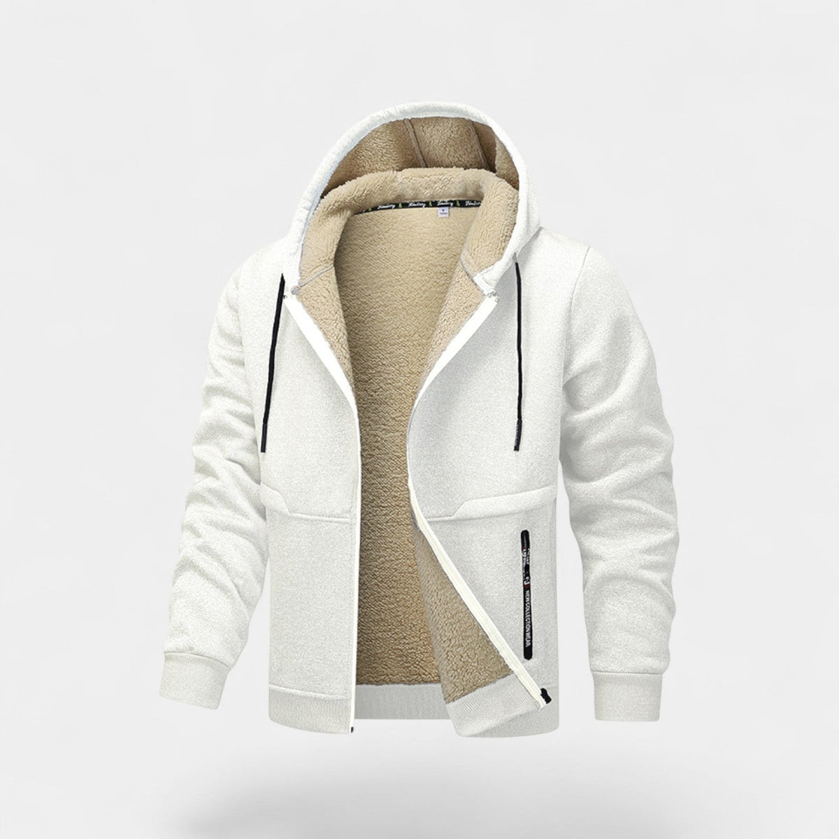 Cardigan en laine d'agneau coupe ample boutonné homme – Blanc