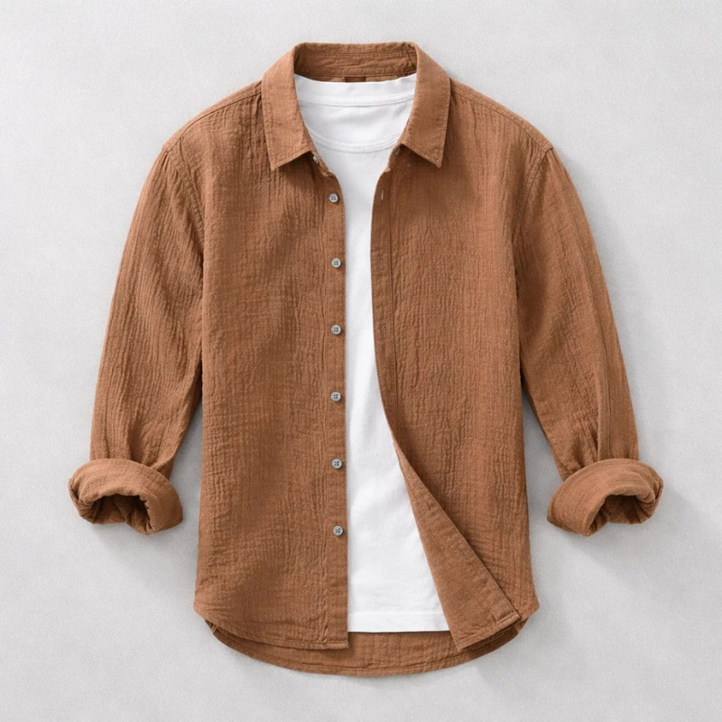 Chemise en double gaze froissée