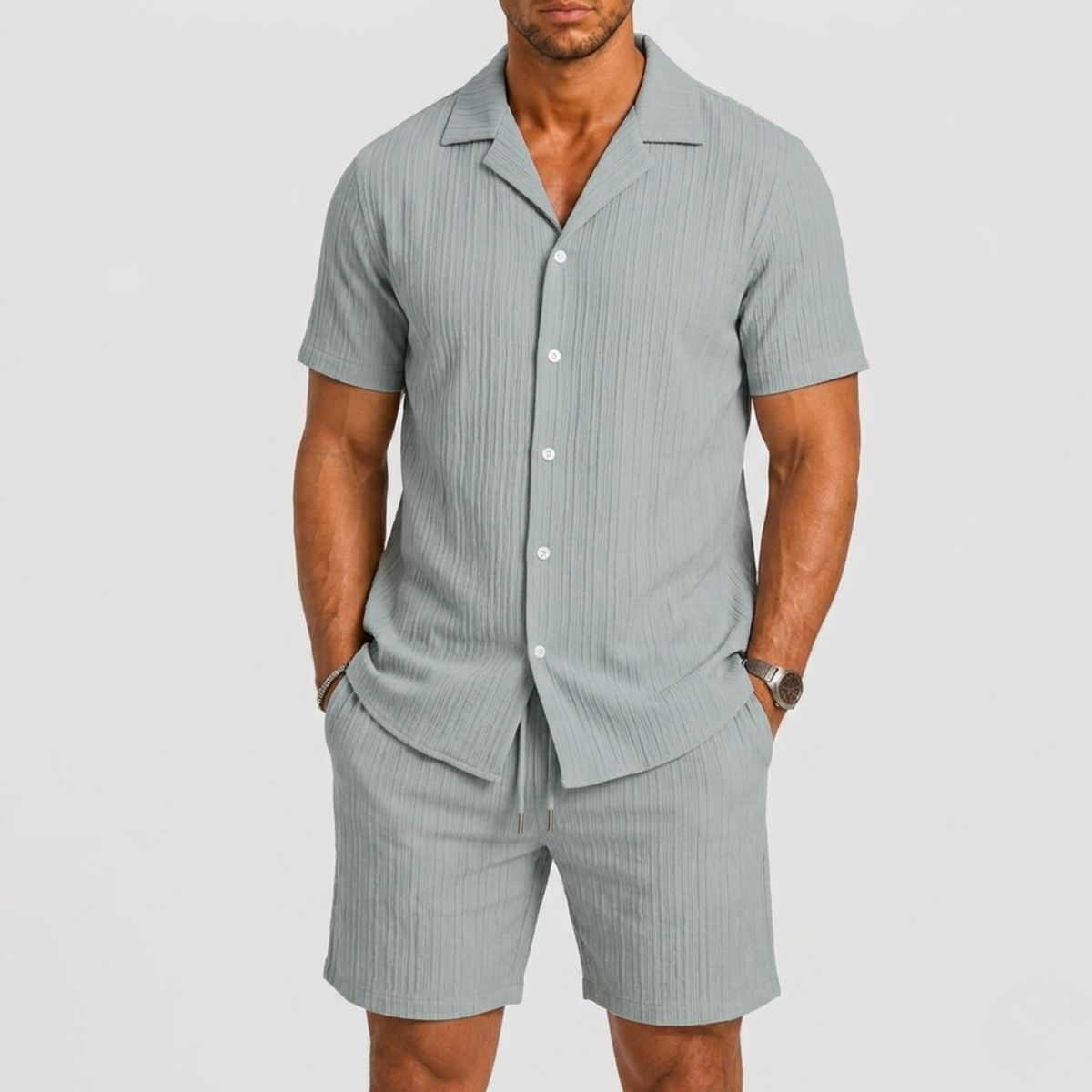 Ensemble d'été deux pièces au style intemporel à la finition soignée homme – Lauris