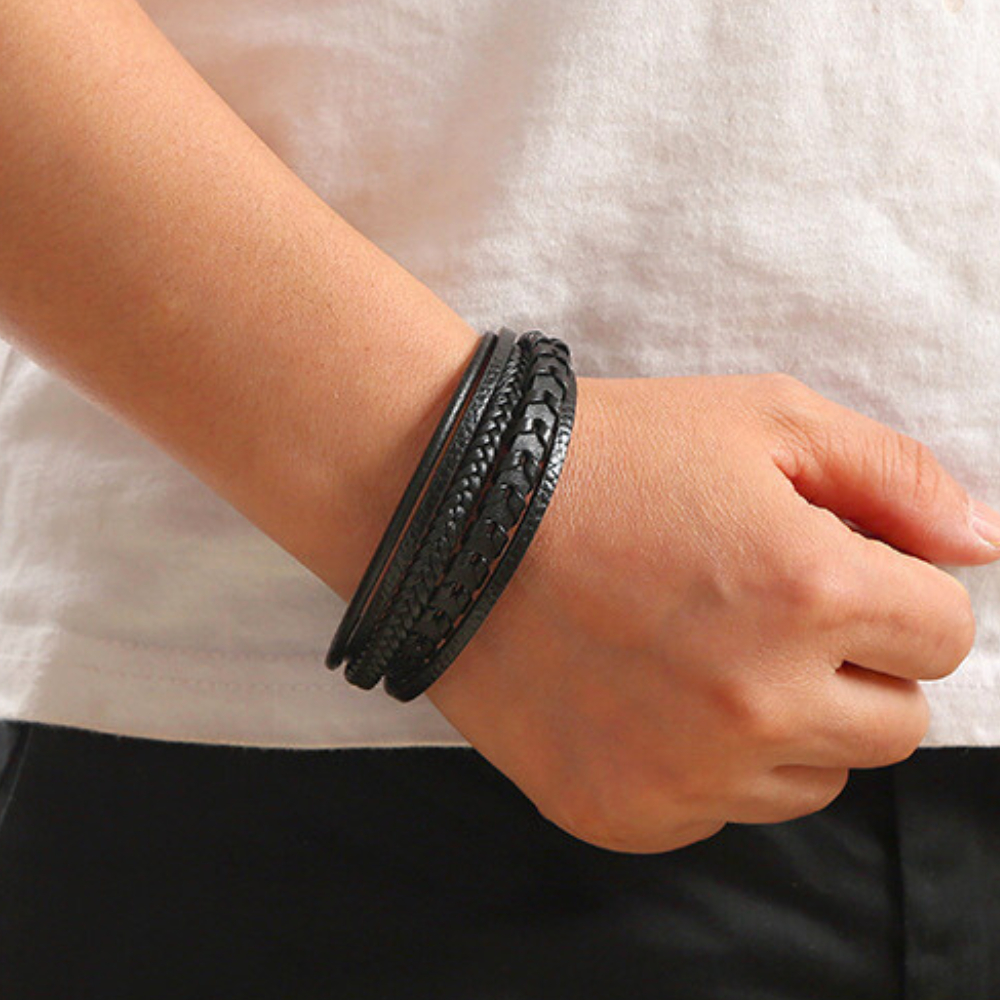 Bracelet en cuir réglable au style intemporel homme – Ramatuelle