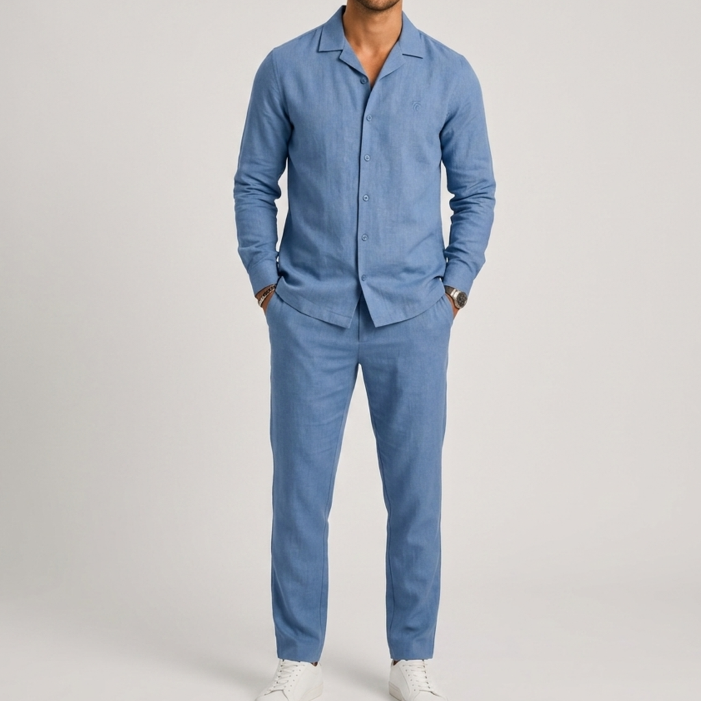 Ensemble haut manches longues et pantalon assorti coupe droite homme – Souzay