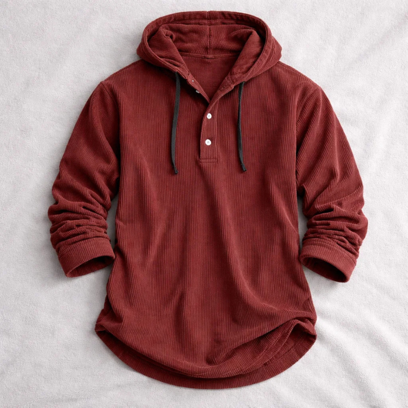 Sweat à capuche en velours côtelé