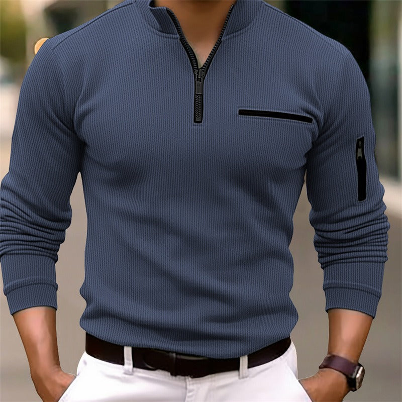 Chemise manches longues à col zippé