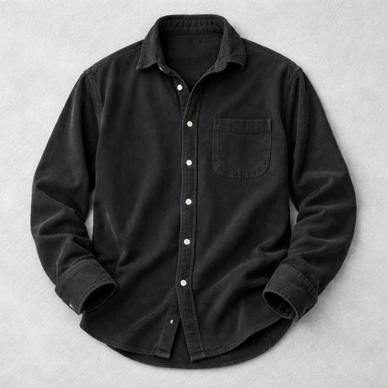 Chemise en velours côtelé avec poche
