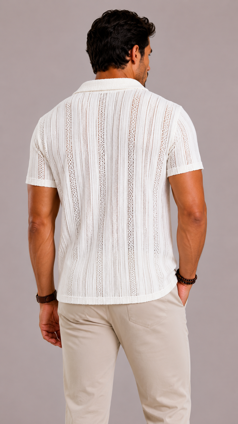 Chemise en maille respirante au chic discret au style intemporel homme – Signes