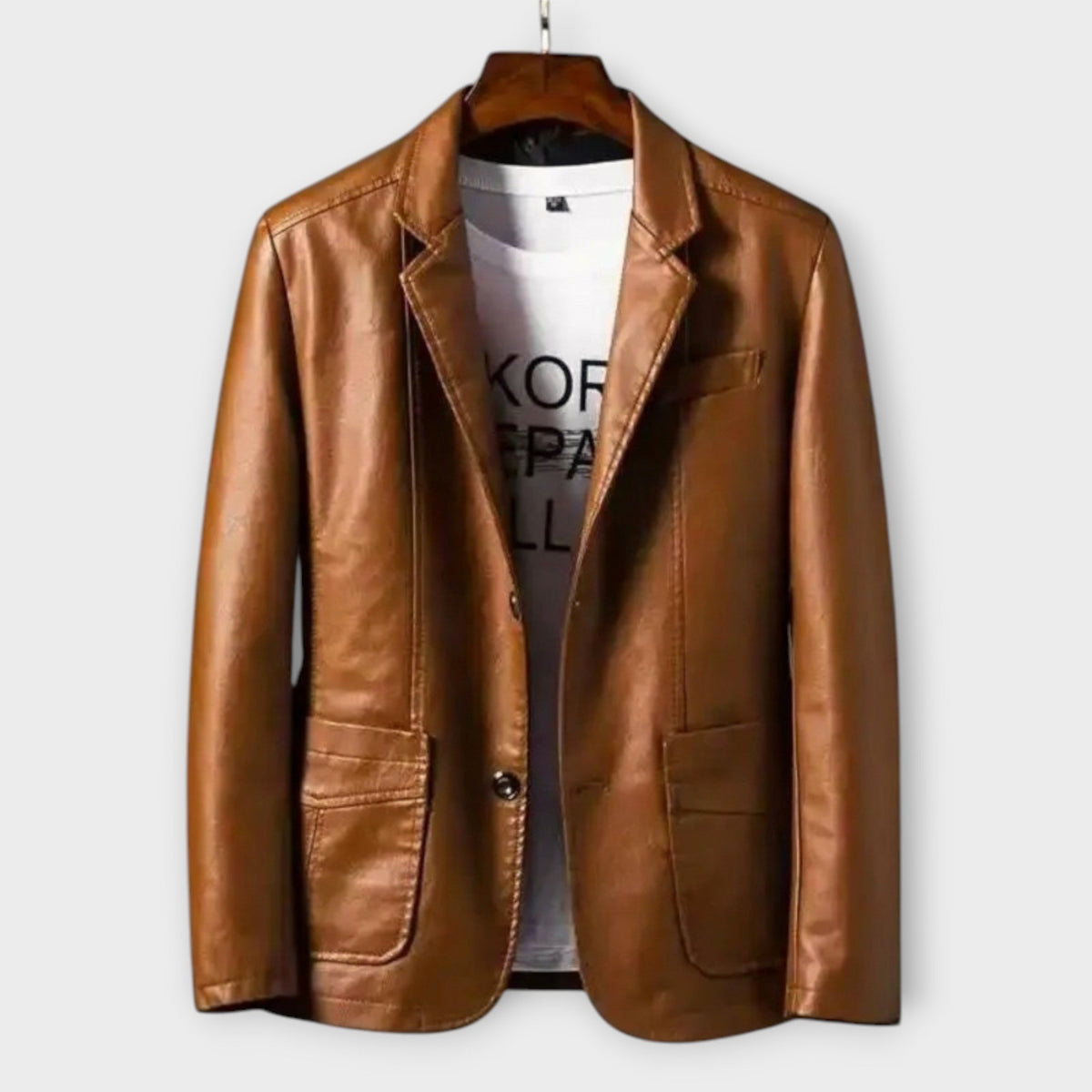 Veste effet cuir lisse et souple