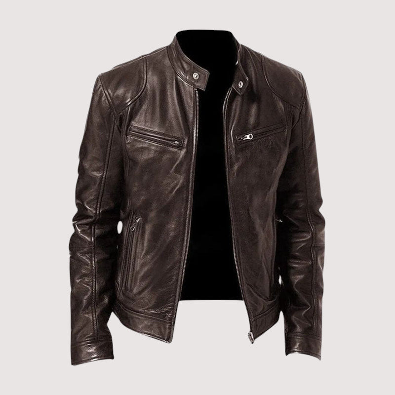 Veste en cuir haut de gamme coupe élégante homme – Chaussée-d'Antin