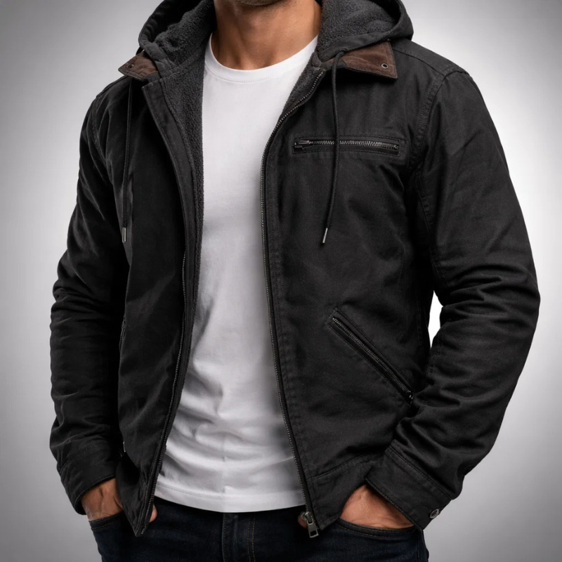 Veste à capuche en toile doublée