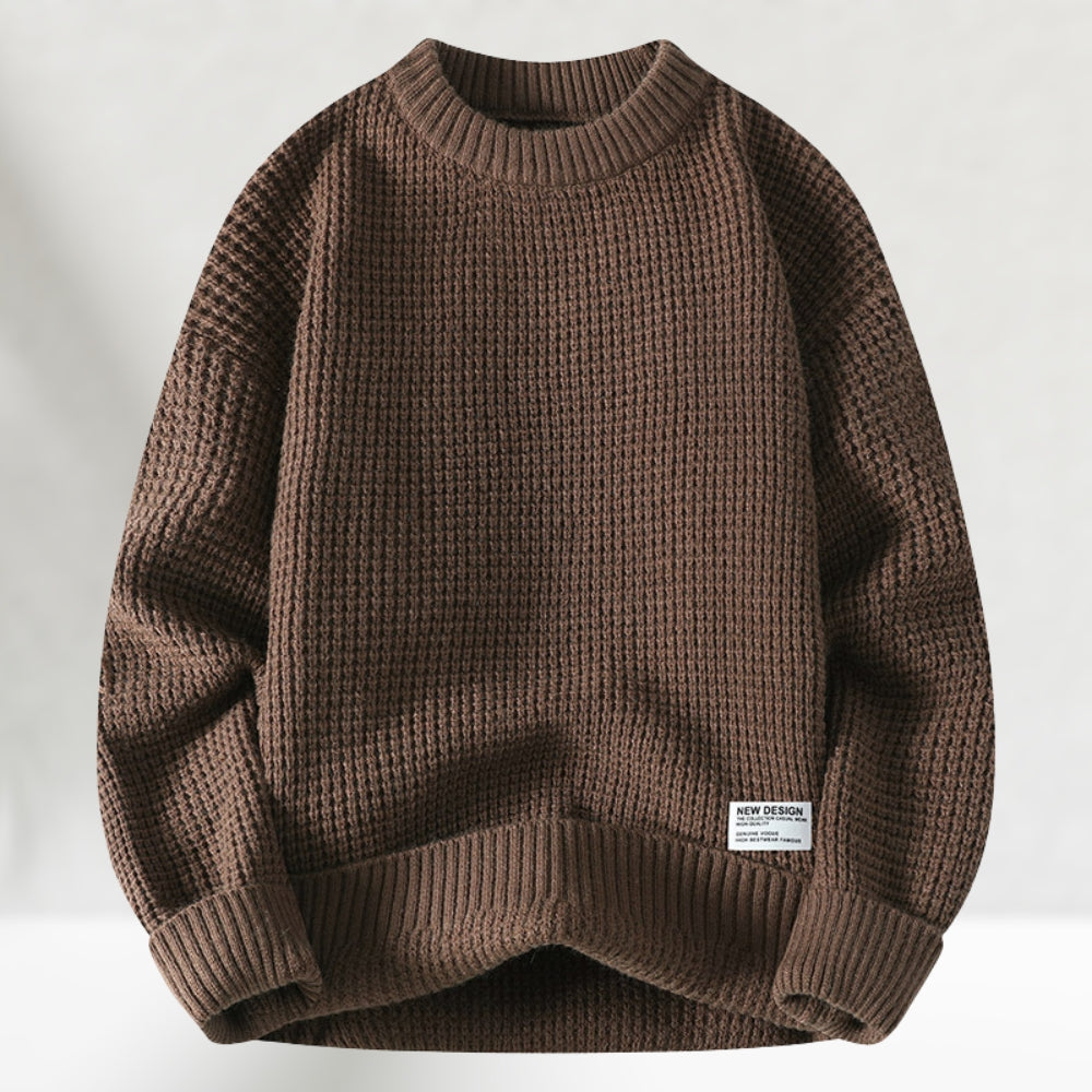 Pull col rond maille nid d'abeille