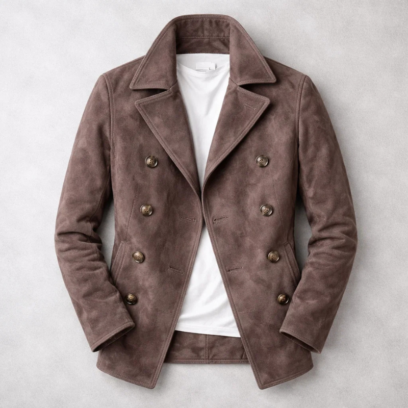 Manteau croisé à col cranté