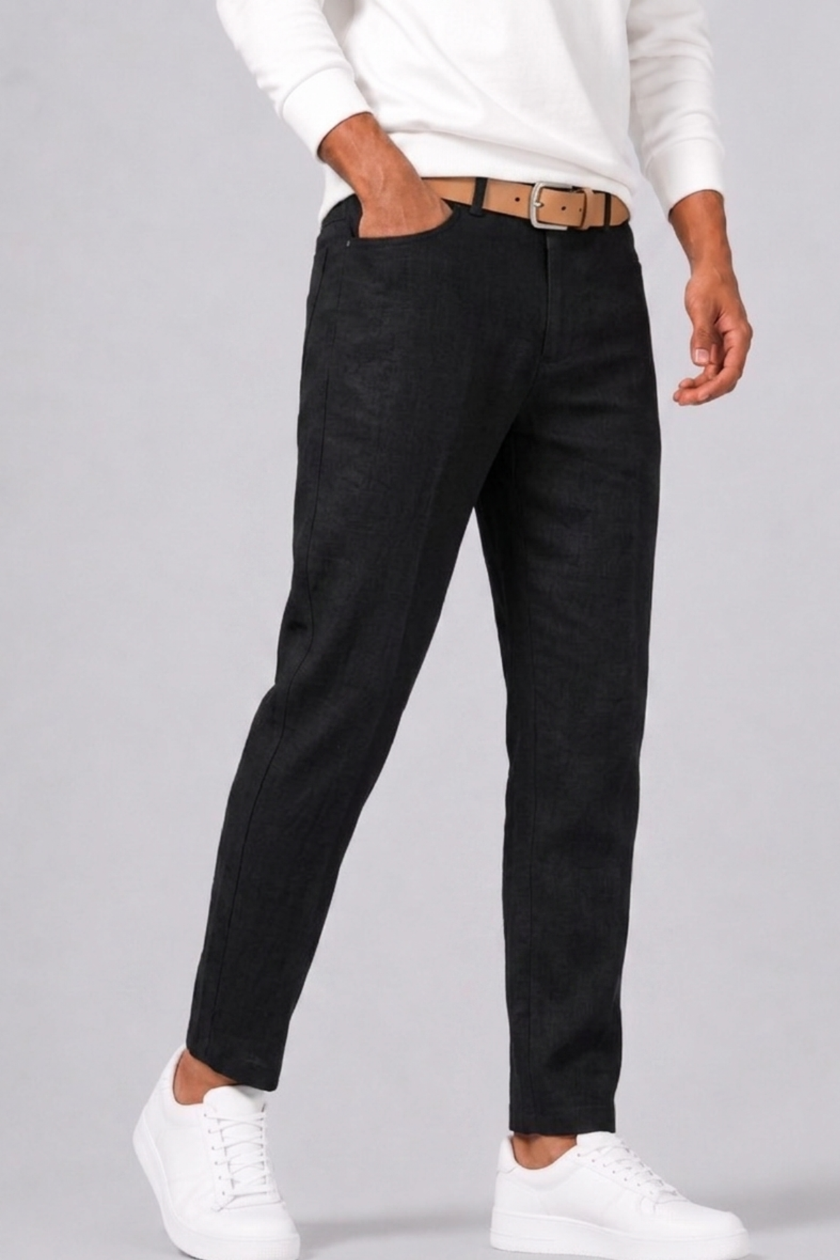 Pantalon coupe droite fermeture boutonnée pour tous les jours homme – Étrépagny