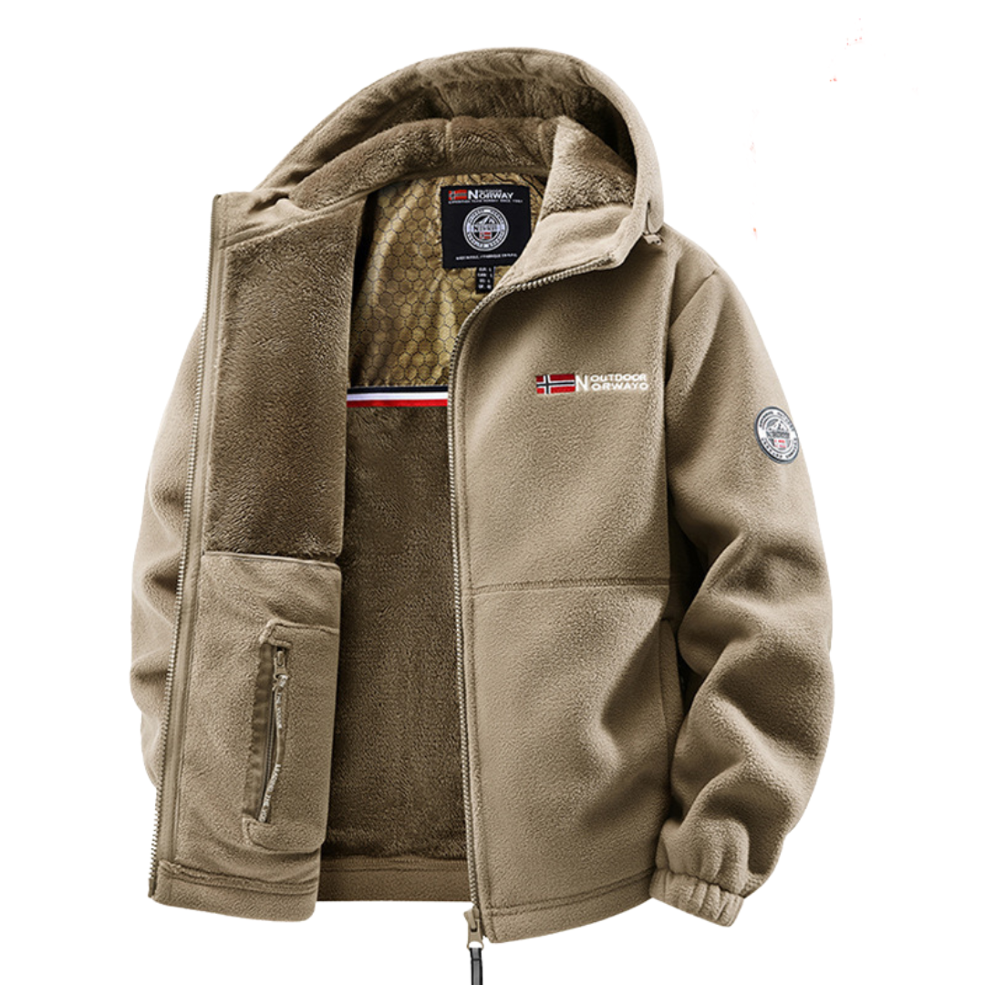 Veste zippée à capuche doublée polaire