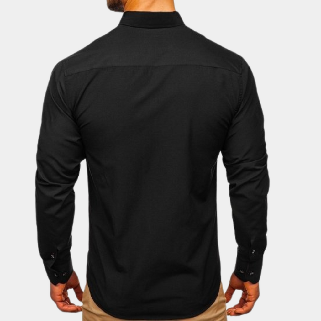 Chemise classique manches longues coupe ajustée col boutonné homme – Bernay