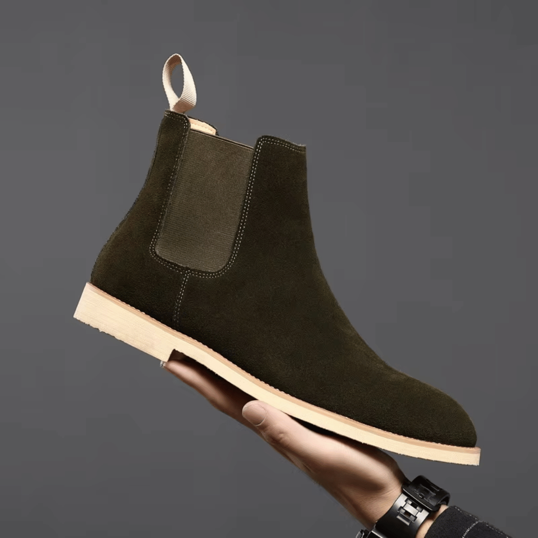 Bottines aspect daim à élastiques latéraux