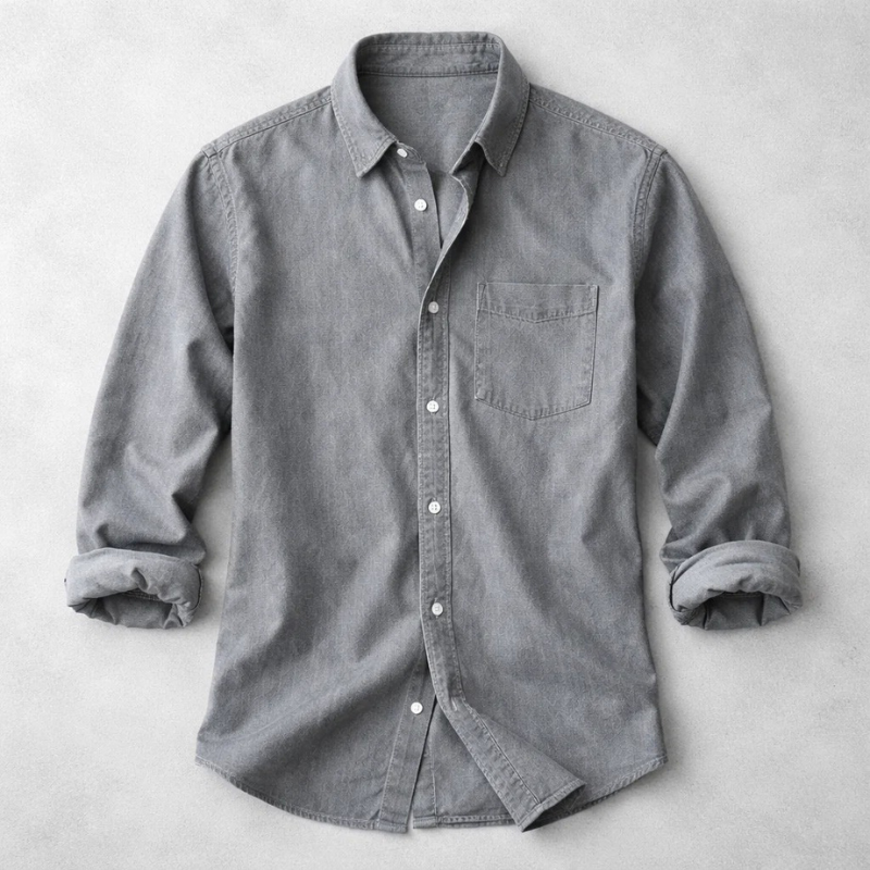 Chemise effet usé à poche poitrine
