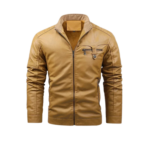 Blouson effet cuir doublé peluche