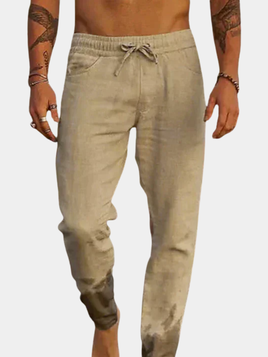 Pantalon de plage en lin respirant coupe décontractée côtière homme – Sainte-Adresse