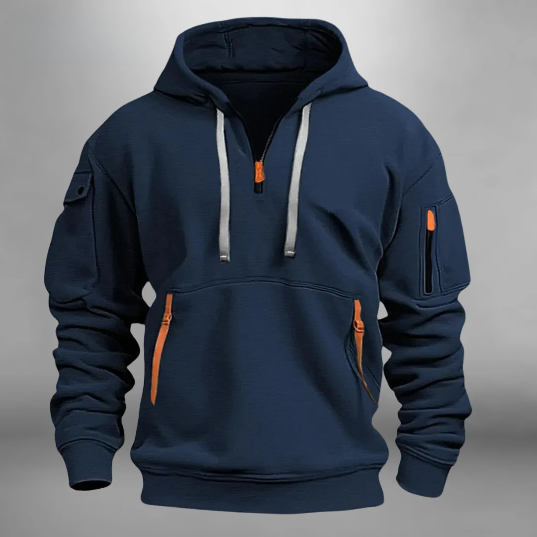 Sweat à capuche doux polyvalent confort allure sobre homme – Villesavin