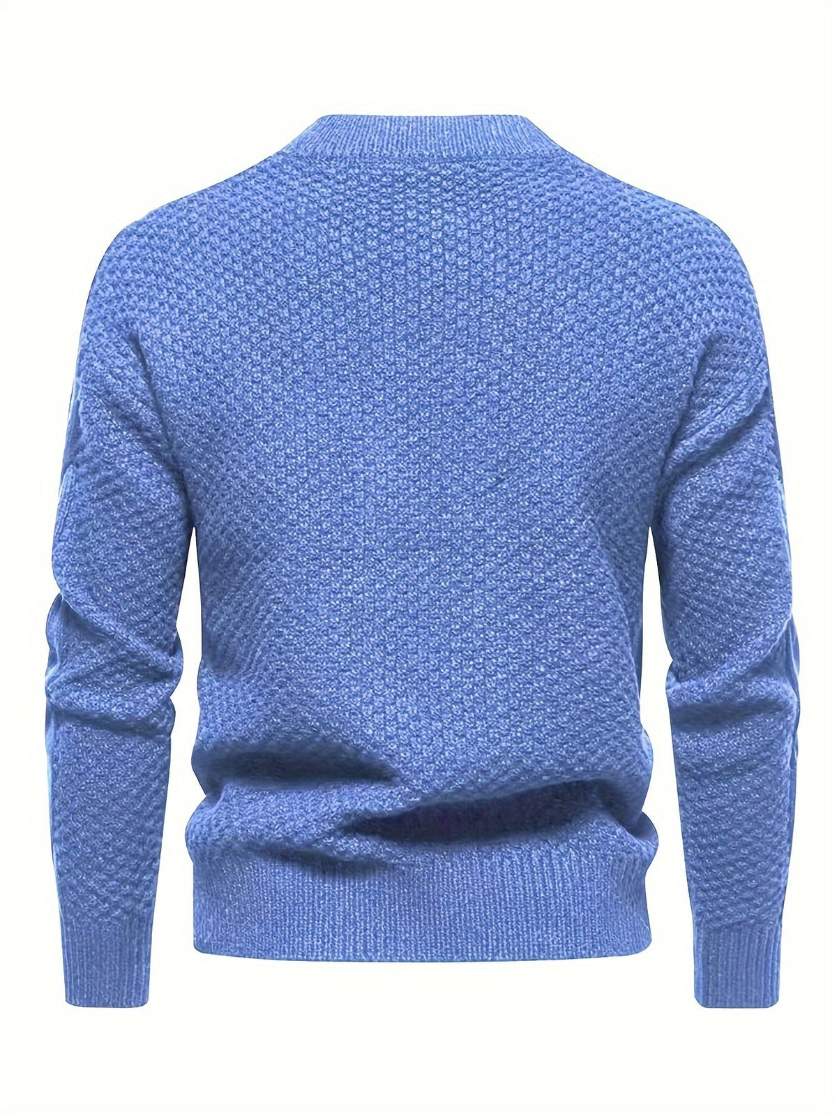Pull col rond maille torsadée bleu ciel