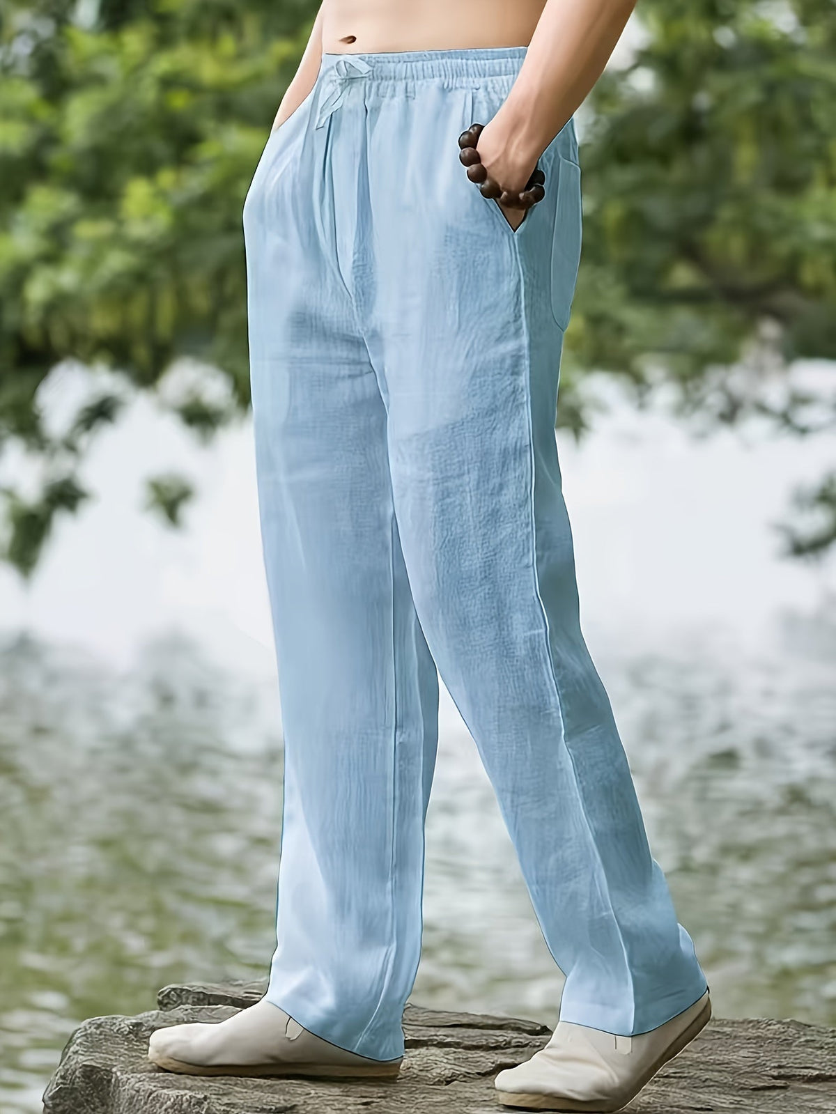 Pantalon uni coupe ample