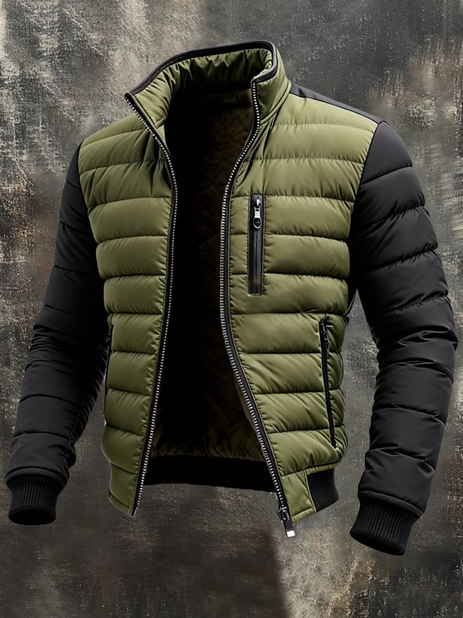 Veste matelassée zippée vert militaire