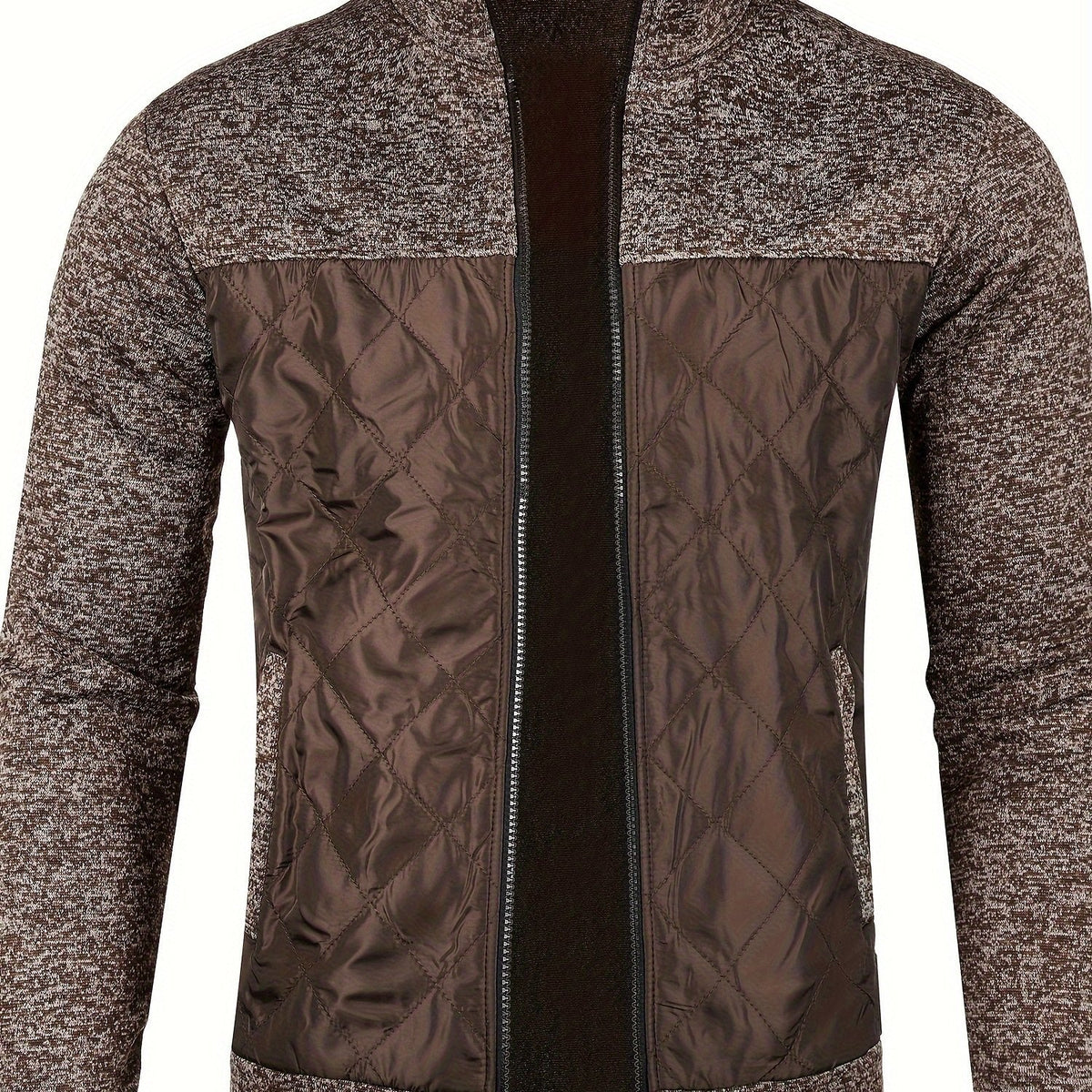 Veste en maille zippée col montant