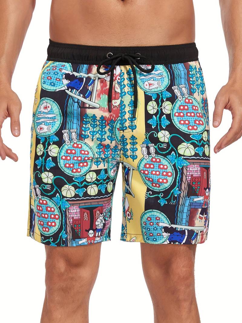 Short de bain mi-cuisse à cordon