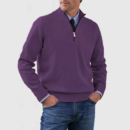 Pull col camionneur zippé maille fine