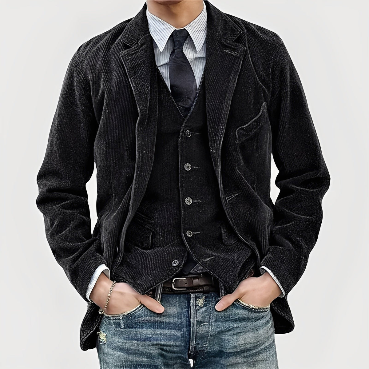 Veste et gilet vintage à la finition soignée pour le quotidien homme – Lamanon