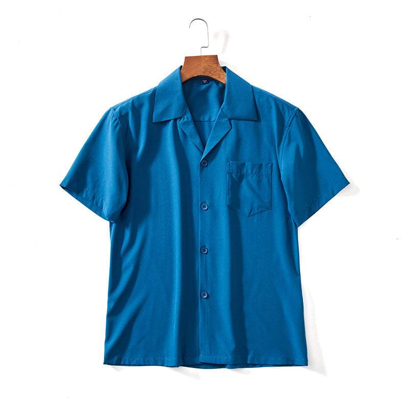 Chemise col cubain à manches courtes